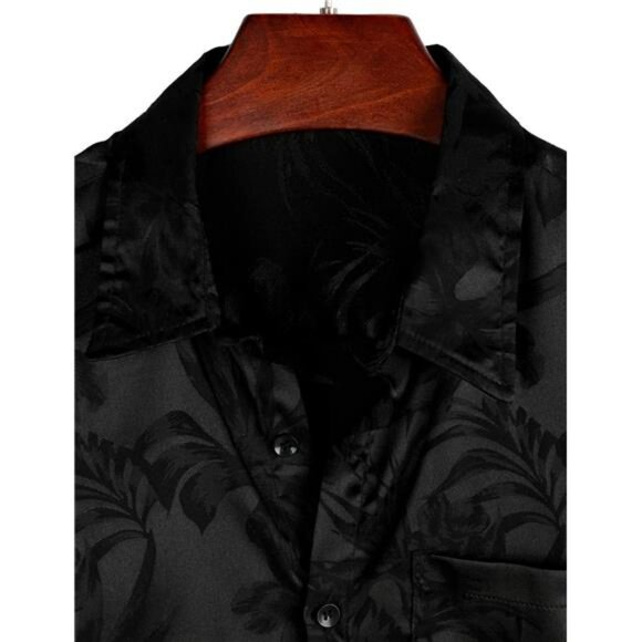 Mens Summer Regular Fit Shirt Casual Button Down Short Sleeve Beach Tops - Picture 4 of 7